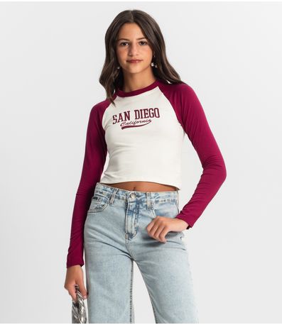 Blusa Juvenil Manga Longa San Diego Minty Vermelho