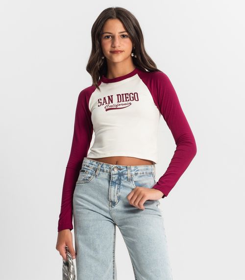 Blusa Juvenil Manga Longa San Diego Minty Vermelho
