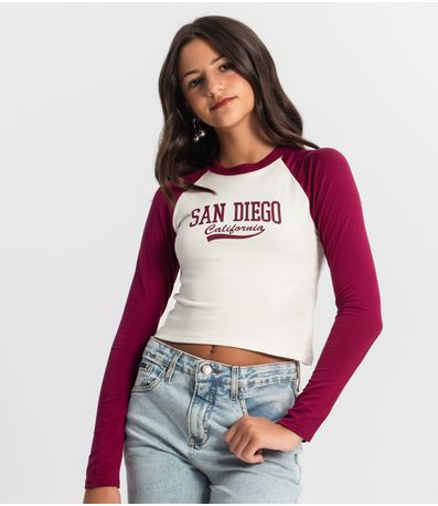 Blusa Juvenil Manga Longa San Diego Minty Vermelho