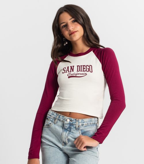 Blusa Juvenil Manga Longa San Diego Minty Vermelho