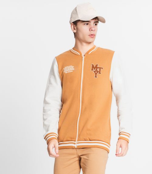 Jaqueta Juvenil Masculina Moletom Minty Marrom