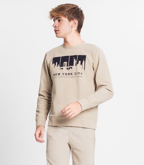 Blusão Juvenil Masculino Em Moletinho Minty Bege