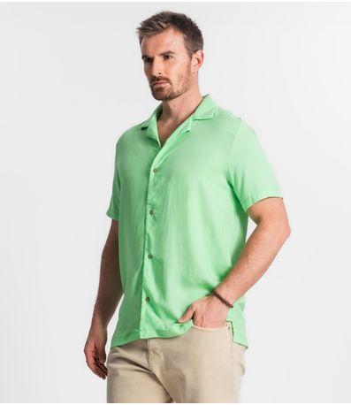 Camisa Em Viscolinho Masculina Diametro Verde