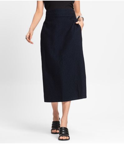 Saia Evasê  Midi Emporio Azul