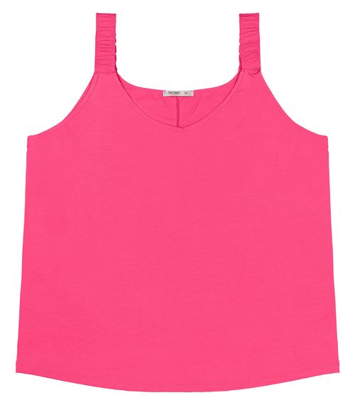 Blusa De Alça Feminina Plus Size Secret Glam Rosa