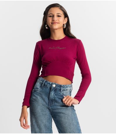 Blusa Juvenil Manga Longa Minty Vermelho