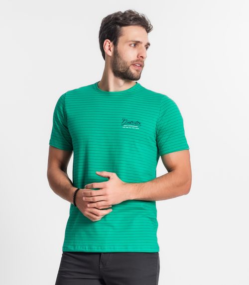 Camiseta Masculina Listrada Diametro Verde