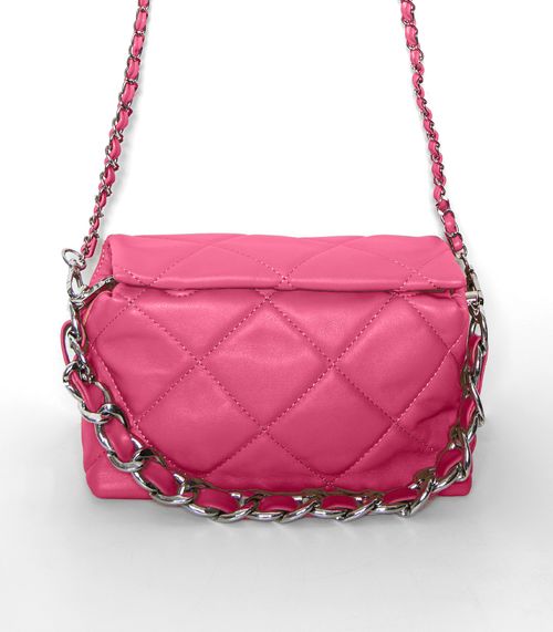 Bolsa Feminina Matelassada Com Corrente Bela Gaia Rosa