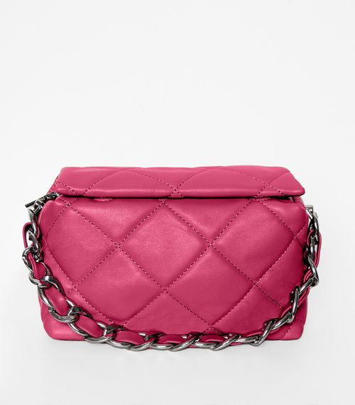 Bolsa Feminina Matelassada Com Corrente Bela Gaia Rosa
