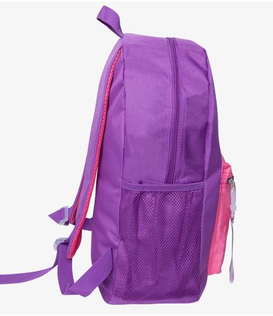 Mochila Escolar Feminina Com Chaveiro De Pvc Clio Roxo