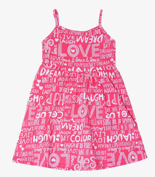 Vestido Infantil Estampado de Alcinha Bju Kids Vermelho