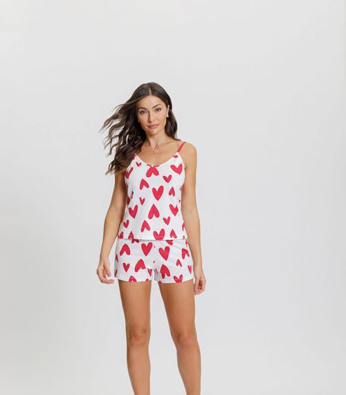 Pijama Feminino De Alcinha Mensageiro Dos Sonhos Branco
