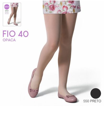Meia Calça Infantil Fio 40 Selene Preto