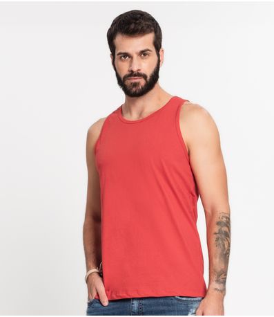 Regata Meia Malha Básica Masculina Kohmar Laranja