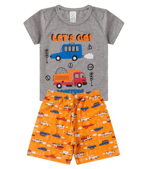 Pijama Infantil Menino Brilha No Escuro kappes Cinza