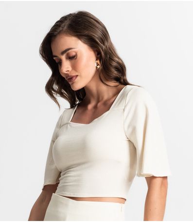 Blusa Cropped Endless Bege