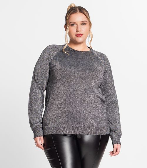 Sueter Tricot Lurex Secret Glam Preto