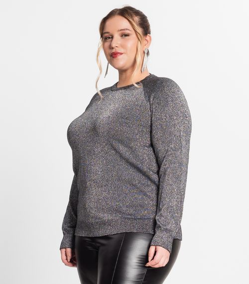 Sueter Tricot Lurex Secret Glam Preto