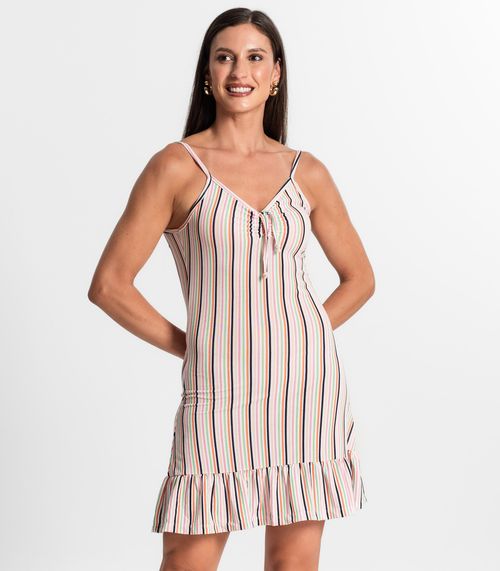 Vestido Feminino Estampa Onça Com Ajuste Use Up Bege