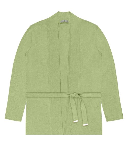 Cardigan Feminino Plus Size Em Tricot Secret Glam Verde