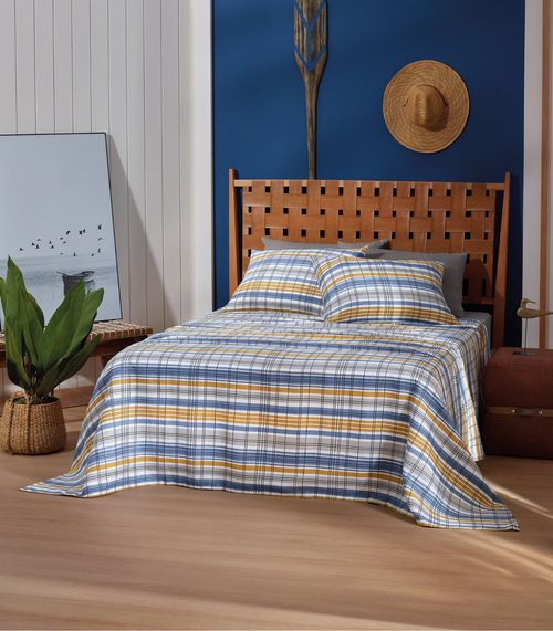 Colcha Allegro Casal Teka Azul