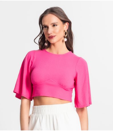 Blusa De Ribana Canelada Feminina Endless Rosa