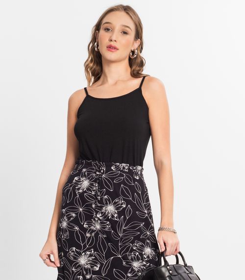Blusa Feminina de Alças Básica Rovitex Preto