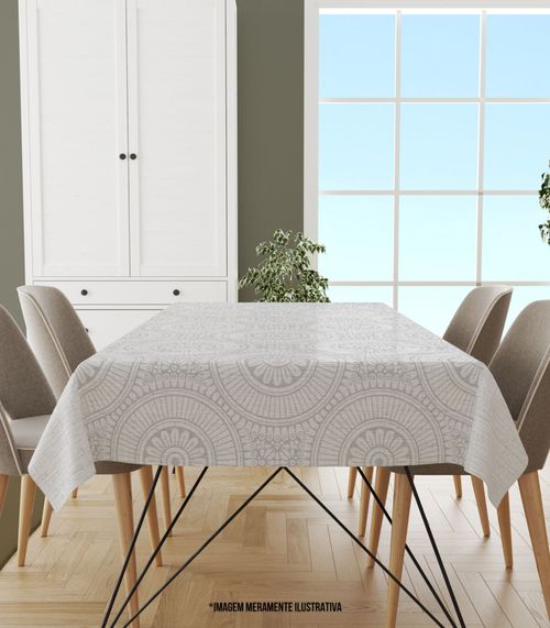Toalha De Mesa Retangular 6 Lugares Wevans Branco