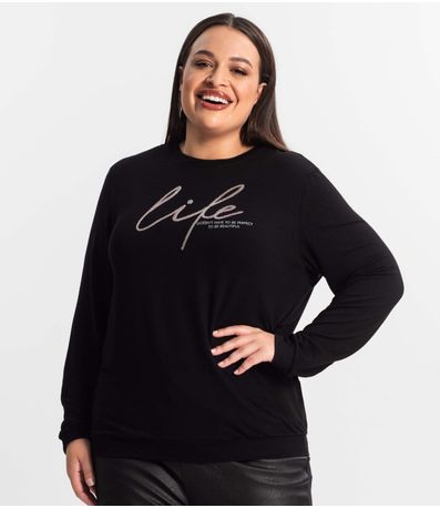 Blusão Feminino Plus Size Secret Glam Preto