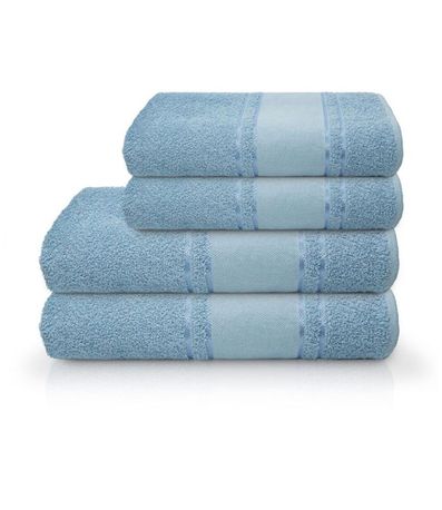 Toalha De Rosto Pinta E Borda Camesa Azul