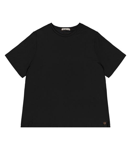 Blusa Plus Size Feminina Manga Curta Secret Glam Preto