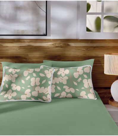 Jogo de Cama Casal Estampado 3pçs Vivaldi Verde