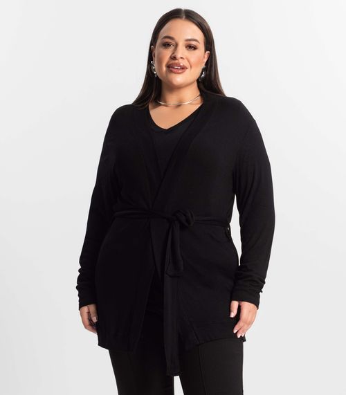 Cardigan Plus Size Feminino Secret Glam Preto