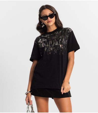 T - Shirt Juvenil Feminina Minty Preto