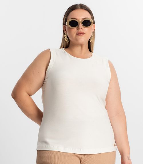 Regata Feminina Plus Size Secret Glam Bege