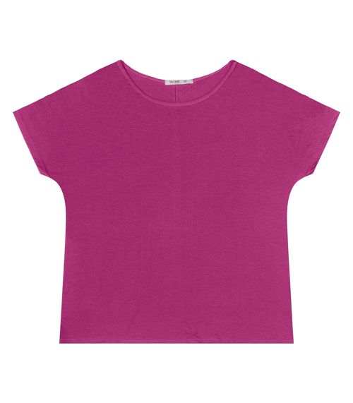 Blusa Manga Curta Feminina Plus Size Secret Glam Roxo