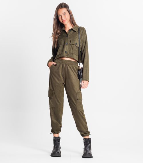 Calça Juvenil Feminina Em Suede Sarjado Minty Verde