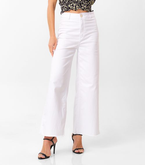 Calça Cropped Feminina Sarja Endless Branco
