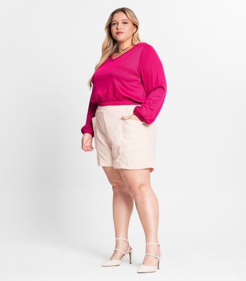 Blusão Feminino Plus Size Ribana Duo Secret Glam Rosa
