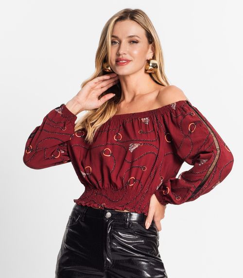 Blusa Feminina Ciganinha Manga Longa Endless Vermelho