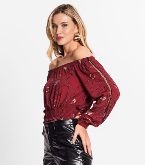 Blusa Feminina Ciganinha Manga Longa Endless Vermelho