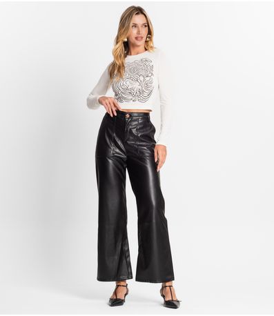 Calça Pantalona Feminina Endless Preto