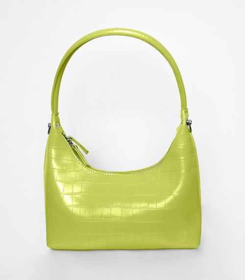 Bolsa Feminina Baguete Croco Bela Gaia Amarelo