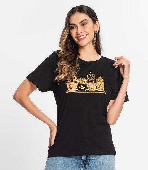 Blusa T-Shirt Feminina Estampada Select Preto