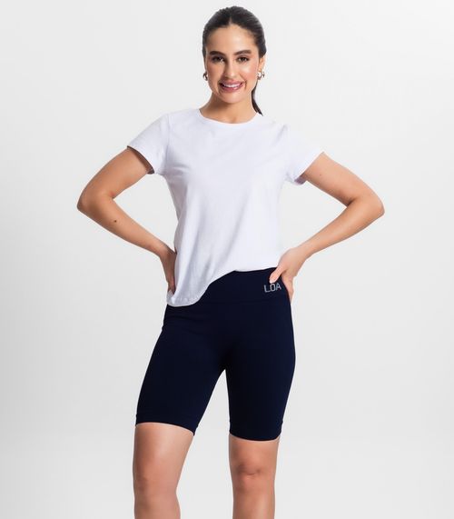 Bermuda Feminina Fitness Poliamida Seamless Loa Azul