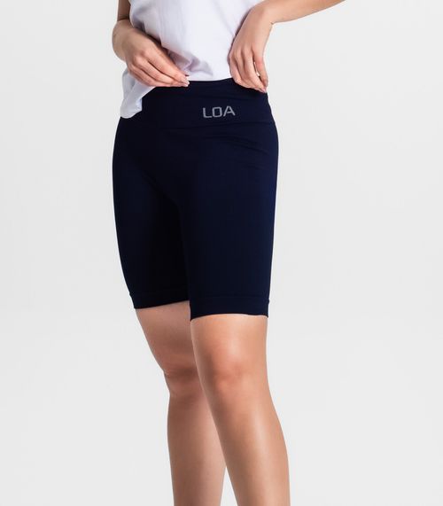 Bermuda Feminina Fitness Poliamida Seamless Loa Azul