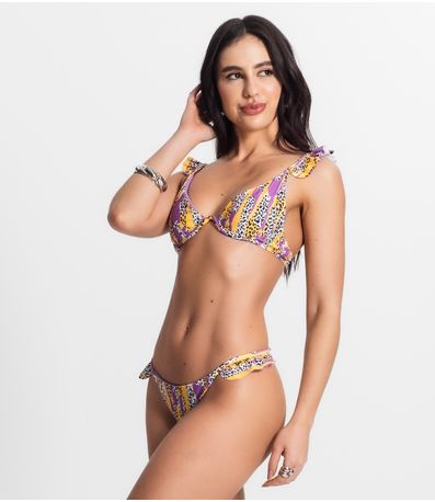 Conjunto Biquíni Estampado Com Aro Bela Gaia Roxo