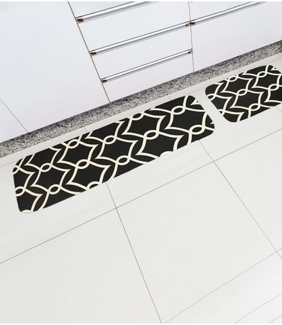 Tapete Cozinha Base Antiderrapante Tapetes Junior Preto