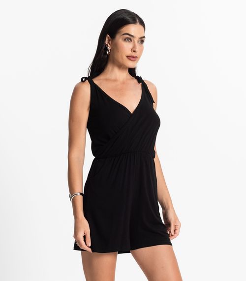 Macaquinho Feminino Curto e Amarração Bella Sangos Preto