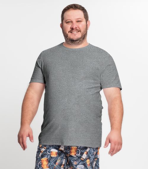 Camiseta Masculina Manga Curta KO Cinza